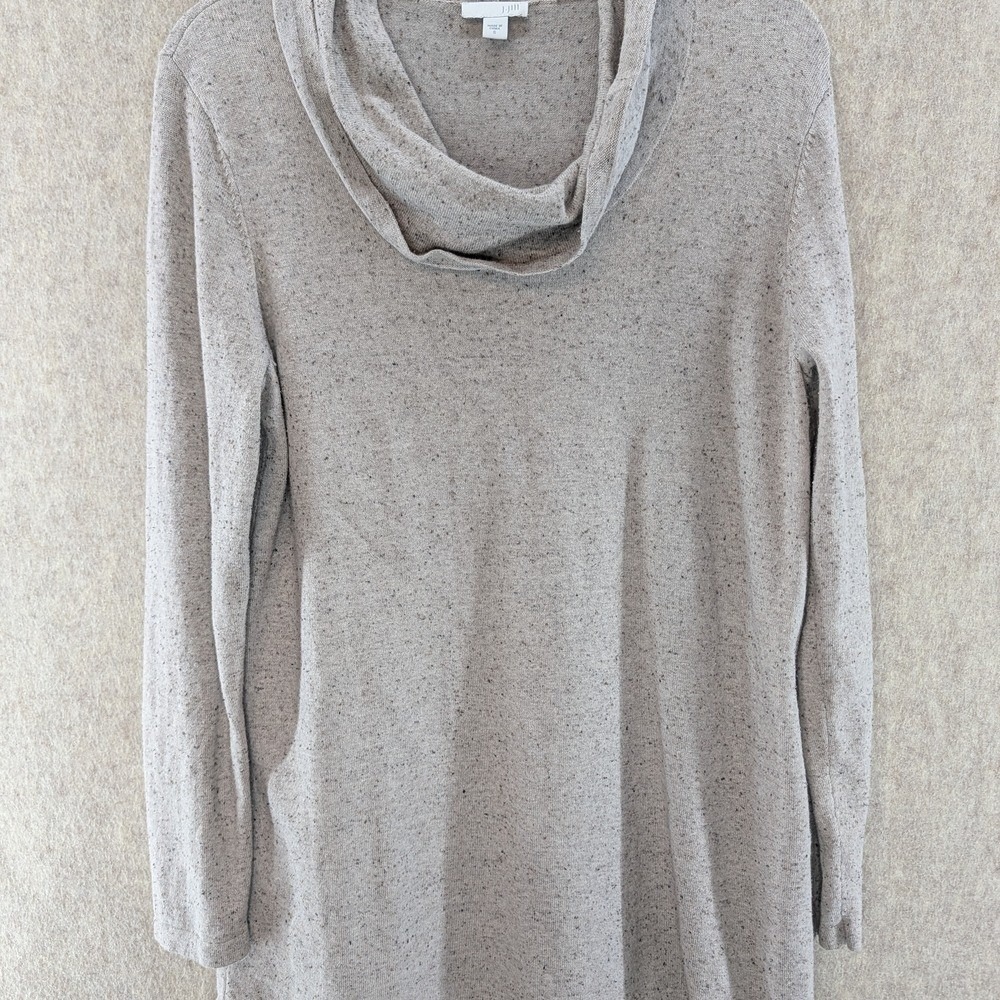 J Jill Cowl Neck Sweater, Tan, Cotton Silk Blend, Size Small